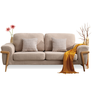 清新现代家居家装双人沙发花瓶摆件素材